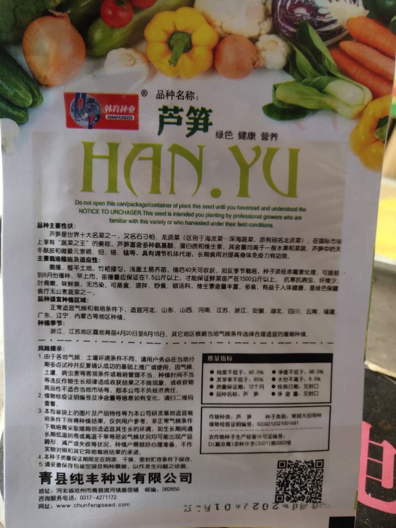 芦笋种子，绿色健康营养，