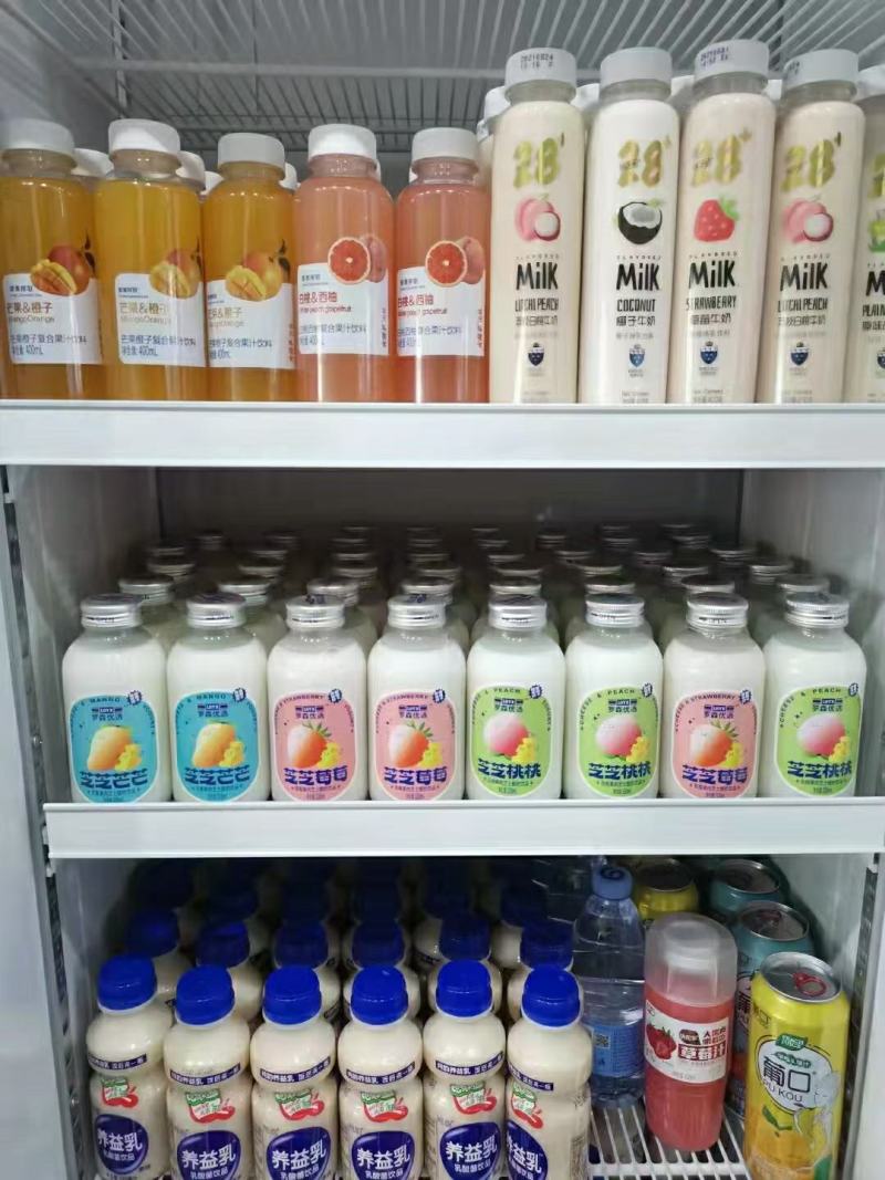 罗森优选酸奶饮品厂家直销大果粒高蛋白玻璃瓶便利店商超