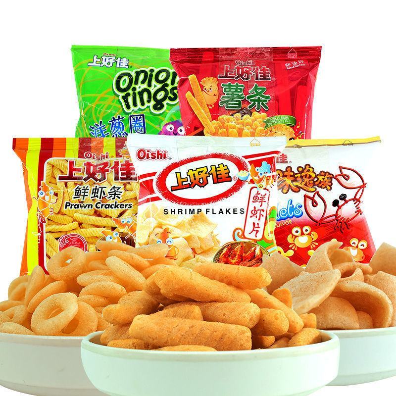 上好佳薯干50包洋葱圈一整箱大礼包儿童零食薯片薯干货包邮