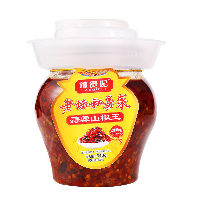 辣贵妃野山椒豆豉辣酱340g湖南特产超辣蒜蓉下饭拌豆豉辣