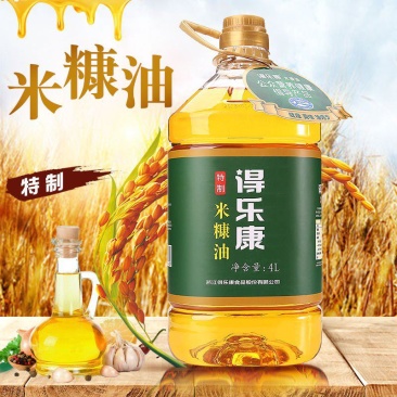 得乐康米糠油特制4L/升稻米食用油烹饪炒菜谷维素米糠油