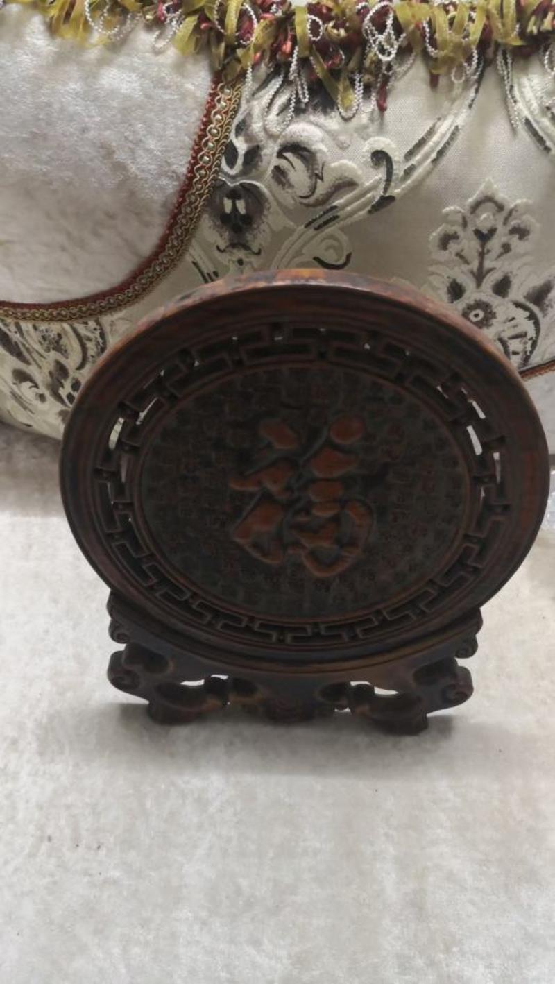 文玩民俗老物件五六十年代黄杨木茶屏一具保存完好