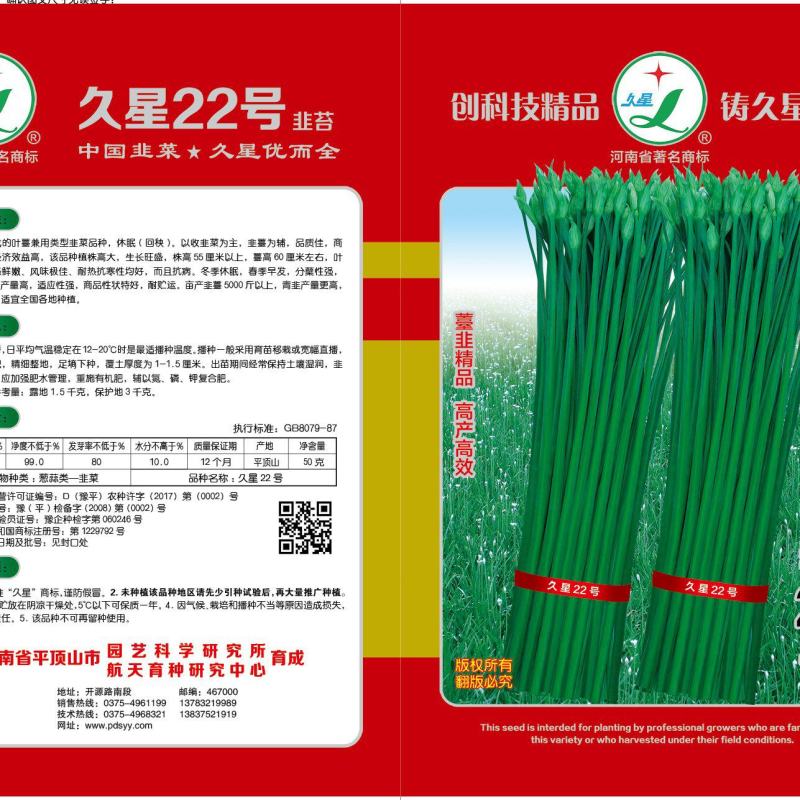 (上品）久星22号韭薹，韭苔种子薹期长，高产优质，春季早发