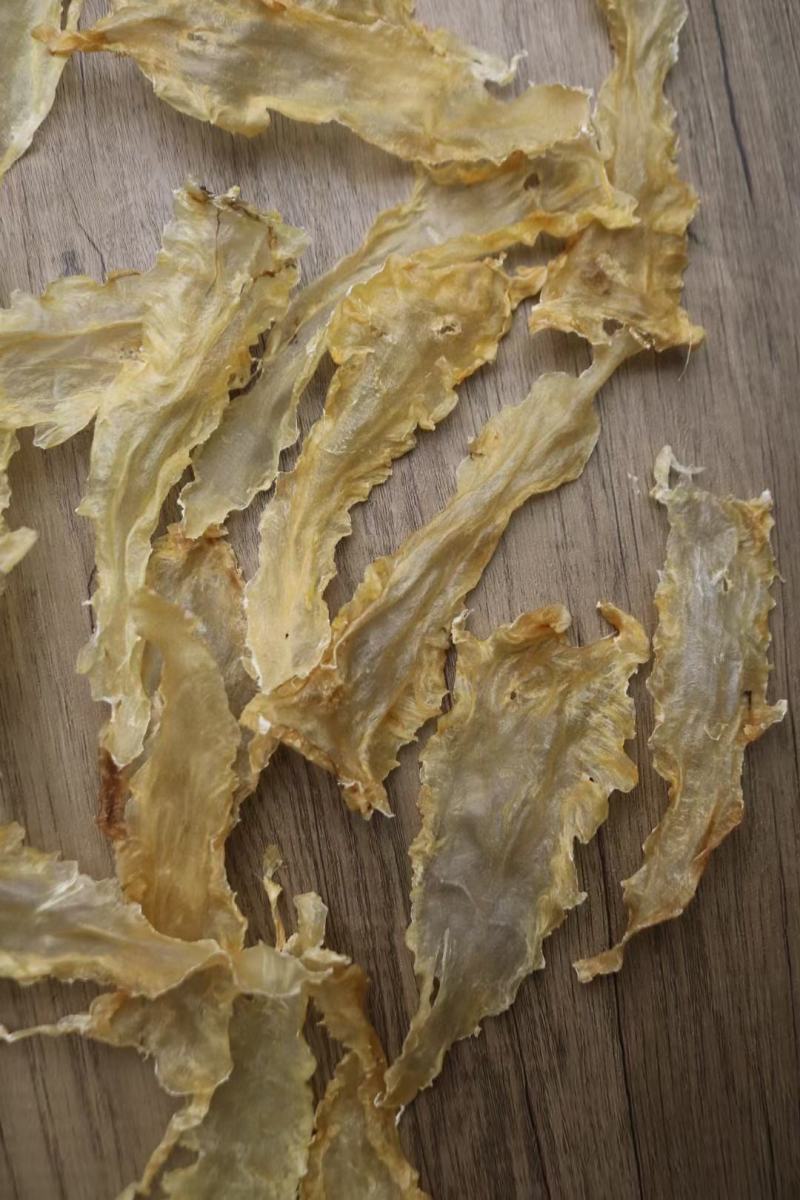 B厂110头挪威鳕鱼胶花胶足干颜色浅黄色纯淡干货没有加料