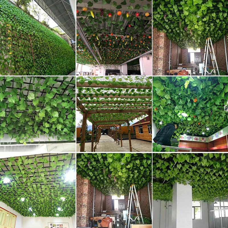 假花绿叶仿真藤条葡萄叶假树叶塑料藤蔓植物吊顶装饰花藤树藤