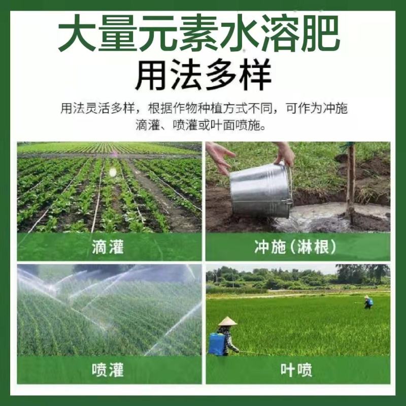 大量元素水溶肥，促进花芽分化，叶片发绿，补充营养元素源沃