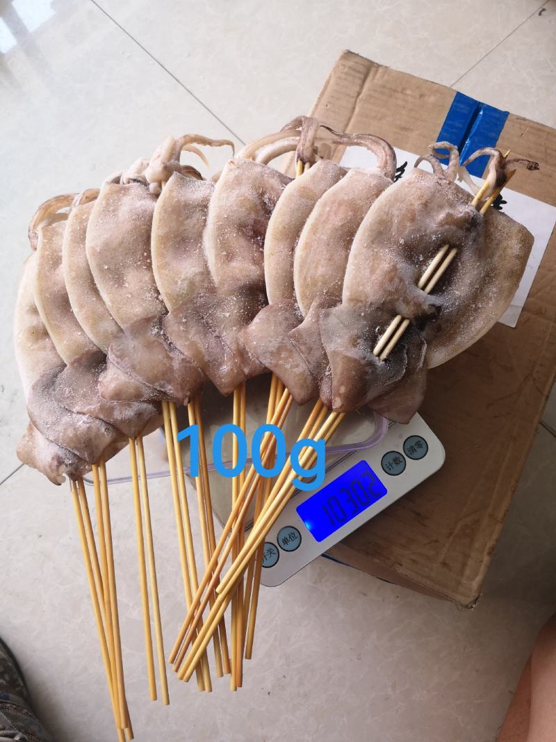 各种规格鱿鱼串大鱿鱼凤舞串龙珠串铁板鱿鱼烧烤小吃鱿鱼