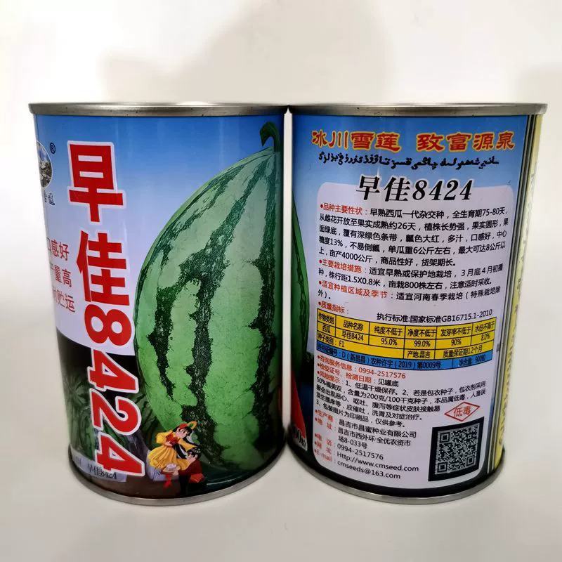 早佳8424麒麟少籽西瓜种子早熟杂交一代种无籽西瓜种子
