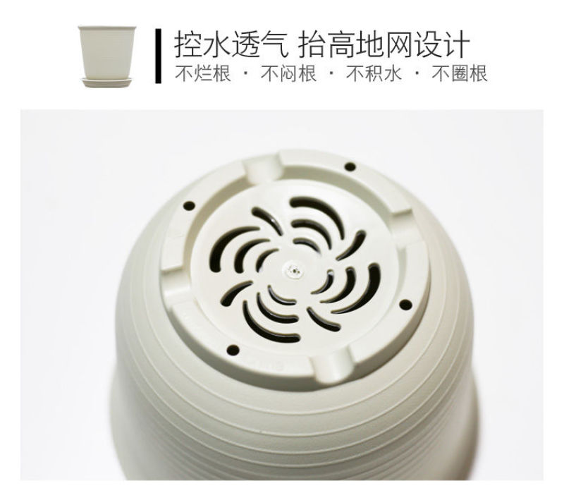 矮款树脂仿陶瓷塑料花盆，四种颜色多种尺寸，厂家批发送托盘