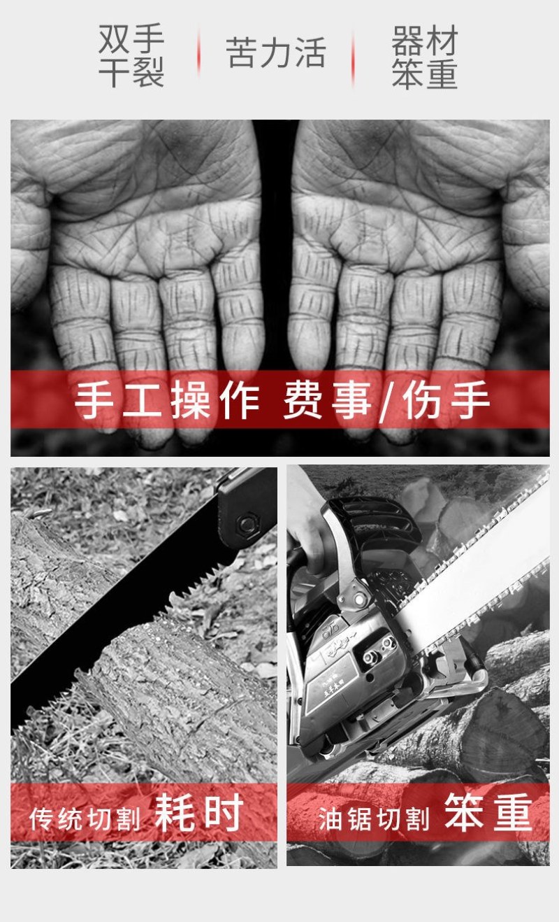 电锯充电锂电锯手提式电链锯家用户外无线小型锯树伐木砍树修