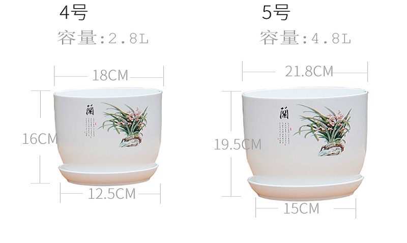 新款树脂仿陶瓷花盆中国风塑料花盆睡莲荷花盆碗莲无孔厂家批