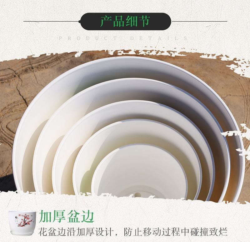新款树脂仿陶瓷花盆中国风塑料花盆睡莲荷花盆碗莲无孔厂家批
