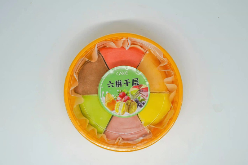 【精选】彩虹六拼千层蛋糕榴莲千层网红蛋糕批发