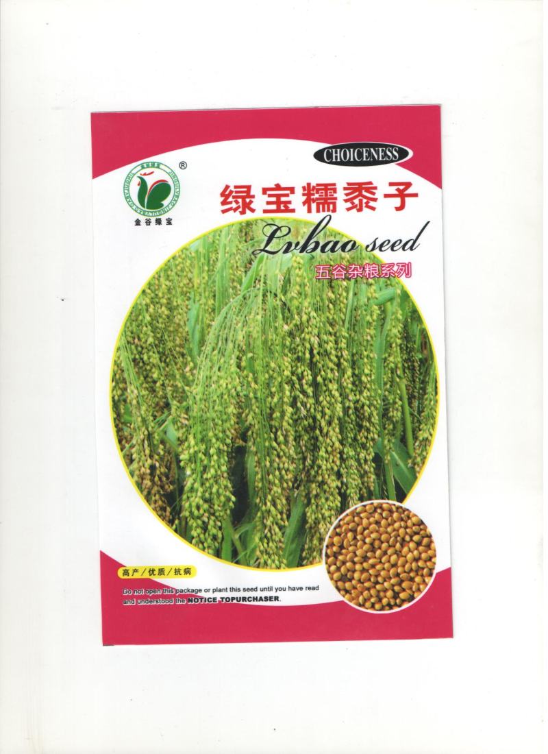 绿宝糯黍子，糯性，可做豆包，粘糕，500克