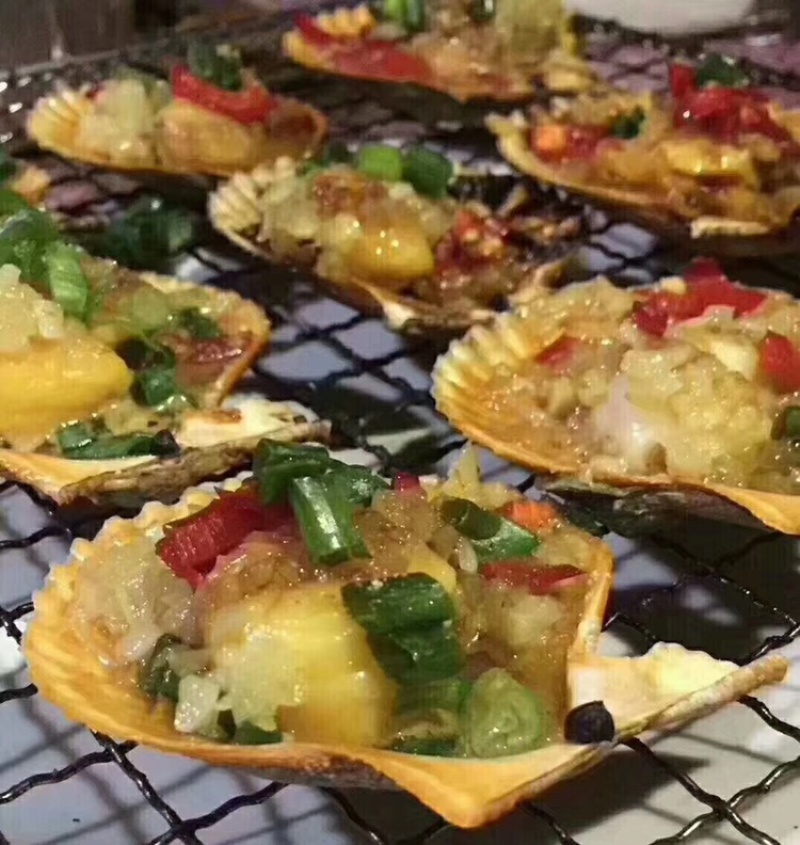 （热销）黄金扇贝半壳扇贝烧烤扇贝黄贝烧烤食材