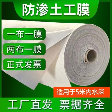 【用于6米水深】复合土工膜鱼塘鱼池防渗膜防水布两布一膜