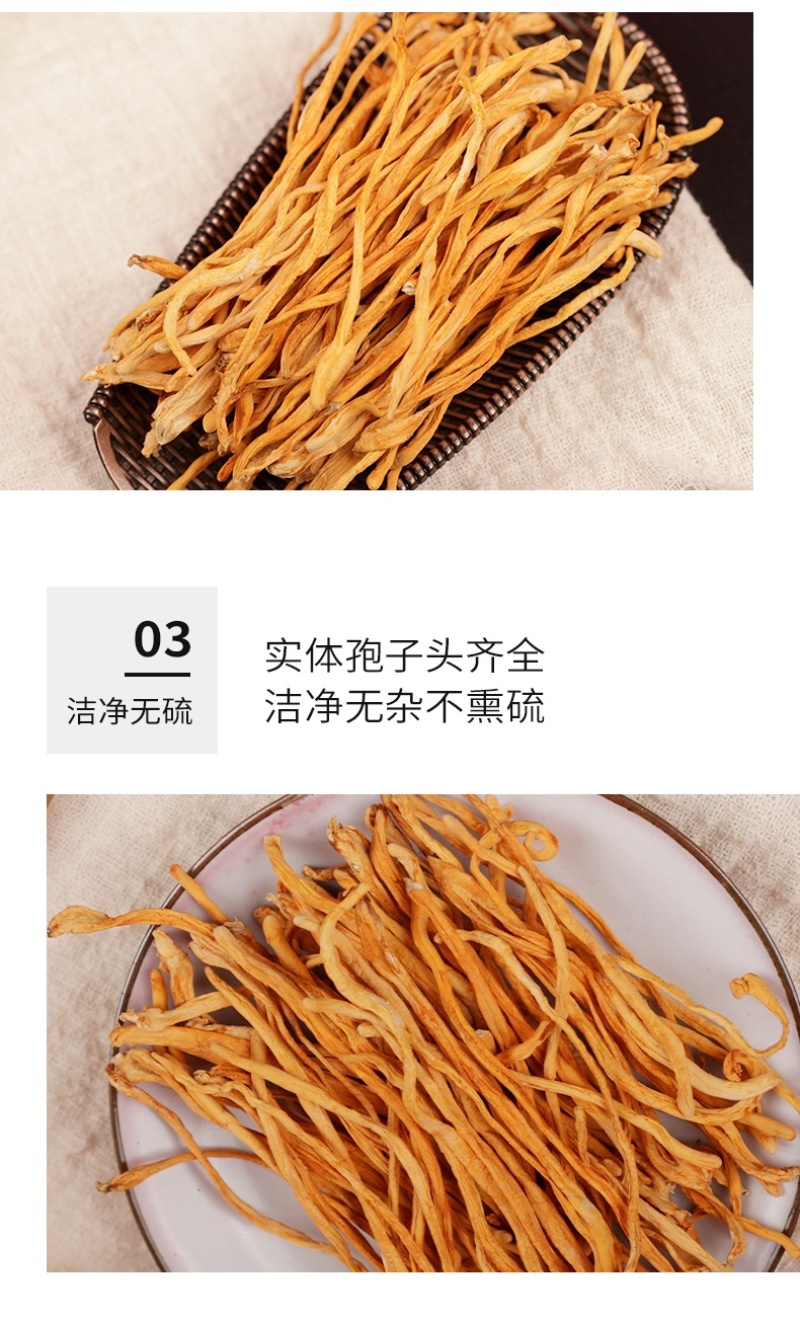 杜鹃虫草花2500g新货本色优质食材金黄小孢头北虫草