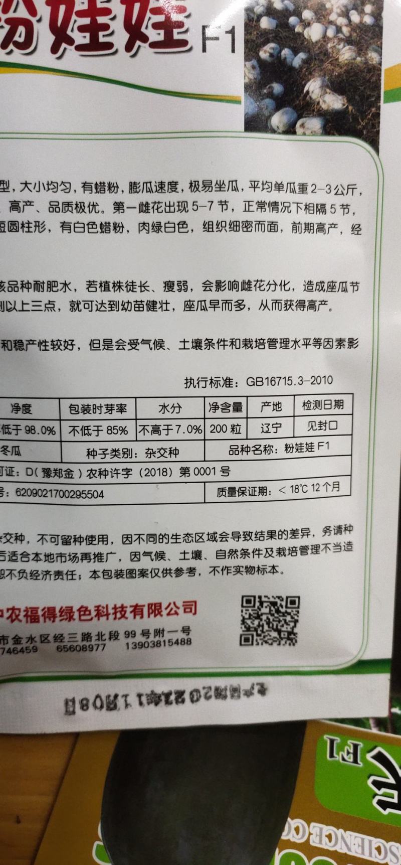 冬瓜种子粉娃娃F1早熟性好，瓜短桶型，大小均匀有蜡粉