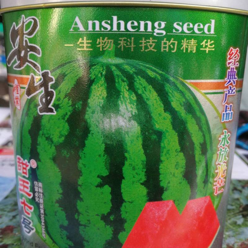 早熟花皮西瓜种子安生甜王七号特大超甜西瓜种子果实圆形