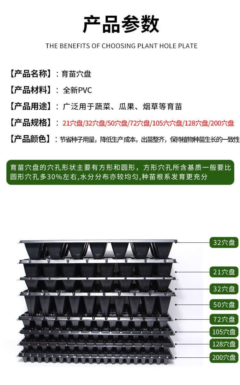 穴盘育苗盘育苗盒器苗木多肉叶插育苗箱育苗盆托盘培育