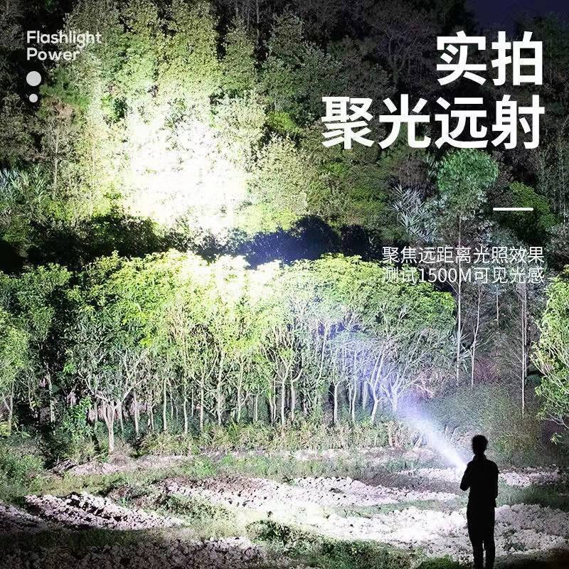 包邮）头灯强光可充电户外超亮远射头戴式手电超长待机双锂电