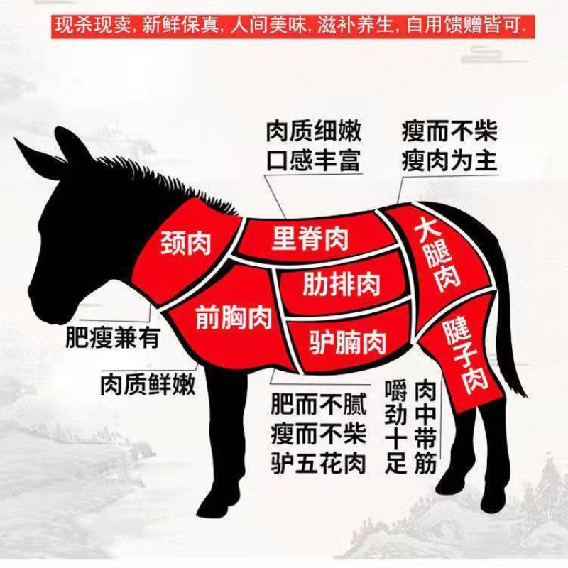 山东正宗鲜驴肉大量有货，肉质鲜美，量大从优，全国供应