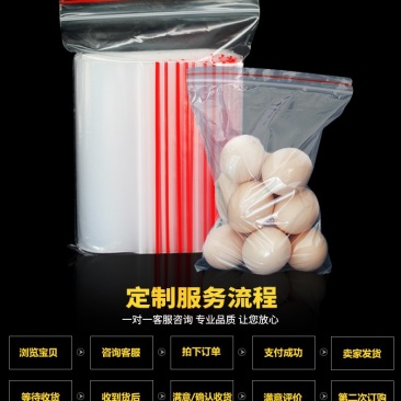 加厚透明自封袋小号塑封口袋子保鲜收纳食品密封袋塑料PE大