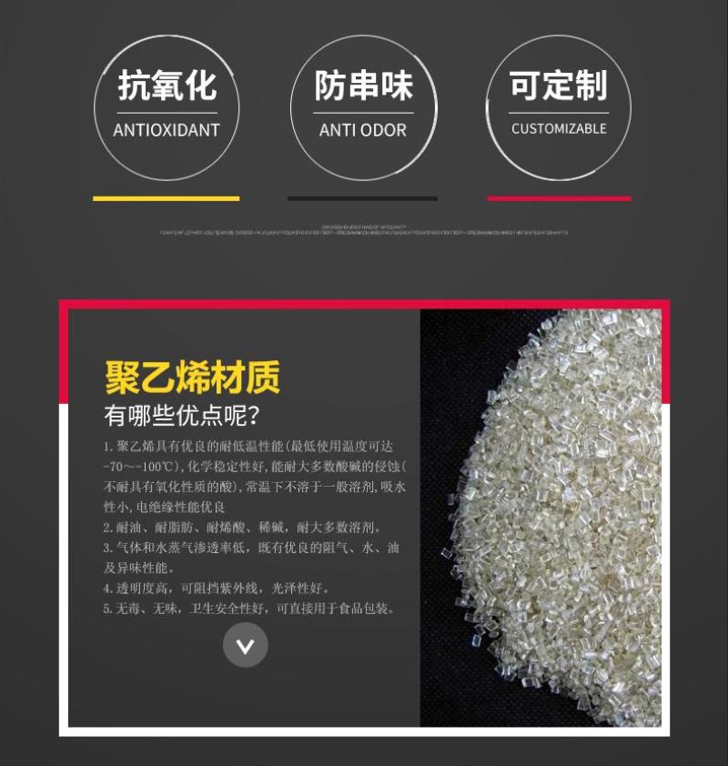 加厚透明自封袋小号塑封口袋子保鲜收纳食品密封袋塑料PE大