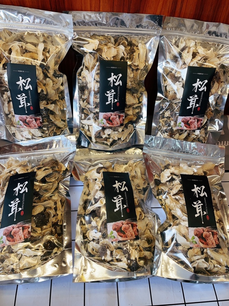 长白山野生松茸片松茸干片产地源头批发供应
