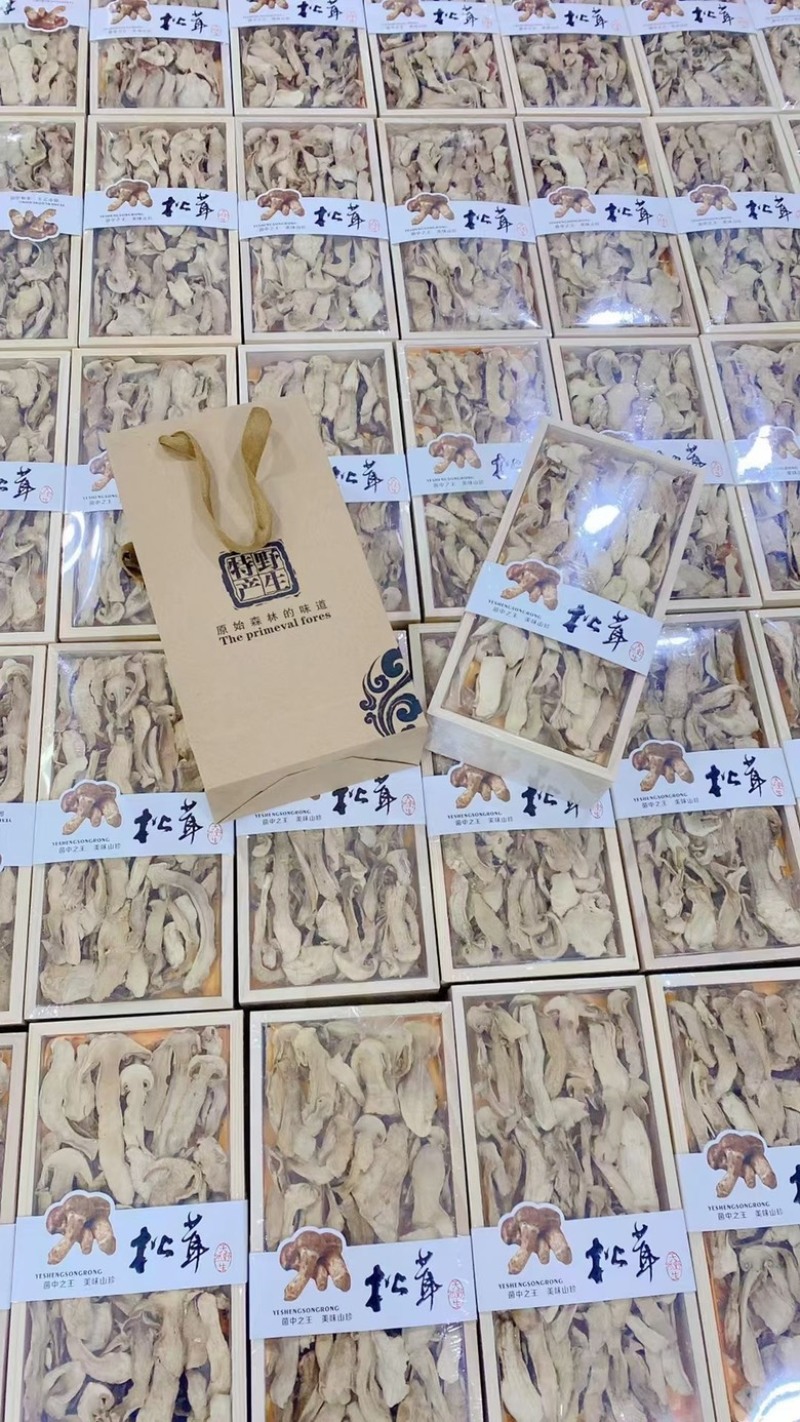 长白山野生松茸片松茸干片产地源头批发供应