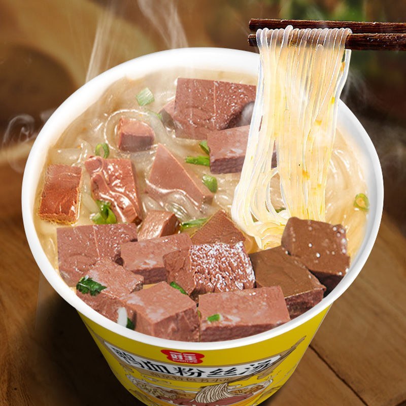 正宗南京风味鸭血粉丝网红酸辣粉丝方便面桶装夜宵速食麻辣烫