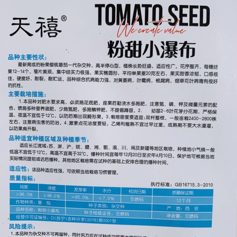 樱桃番茄种子高半停心型番茄种可成串采收粉果水果番茄种子