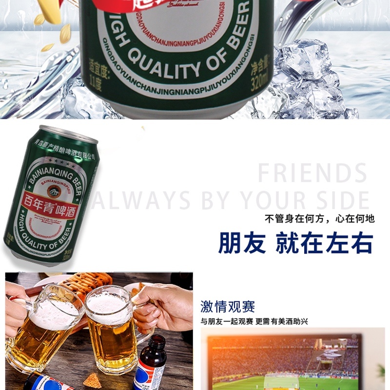 【新品】百年青啤酒全新爆款啤酒价格实惠质量保证