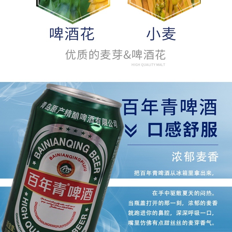 【新品】百年青啤酒全新爆款啤酒价格实惠质量保证