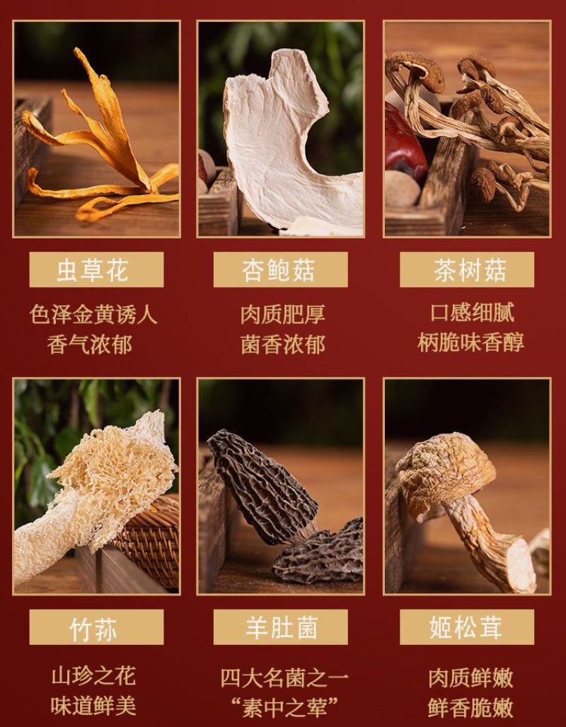 云南特产七彩菌汤包竹荪虫草花羊肚菌干货香菇菌汤包汤料包