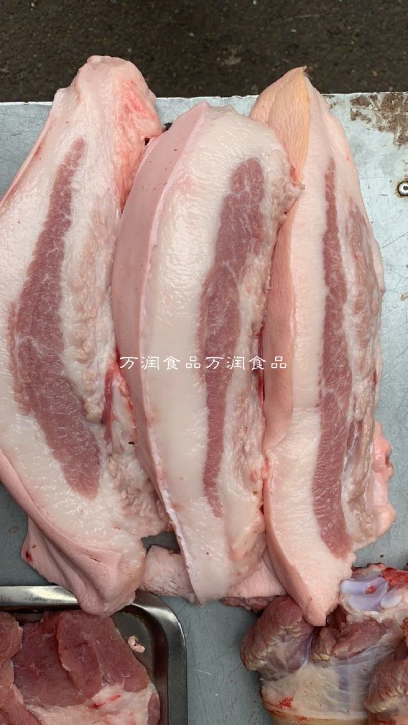纯国产带皮精修槽头肉，大块，修的很干净，颜色好