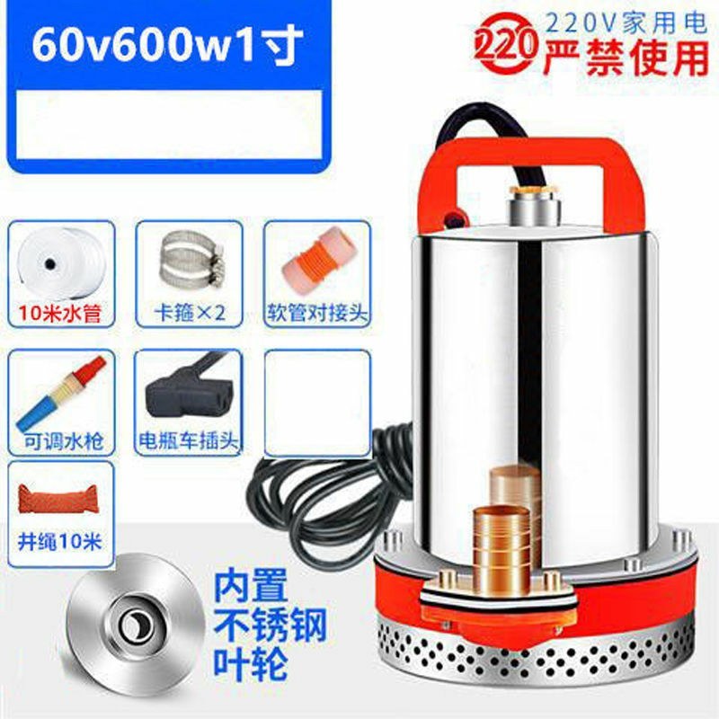 家用农用微型12V60v48V电动车水泵直流泵抽水机
