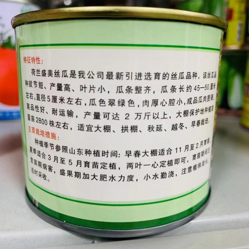 荷兰盛美丝瓜种子中绿丝瓜叶片小拔节短特长丝瓜种子香丝瓜