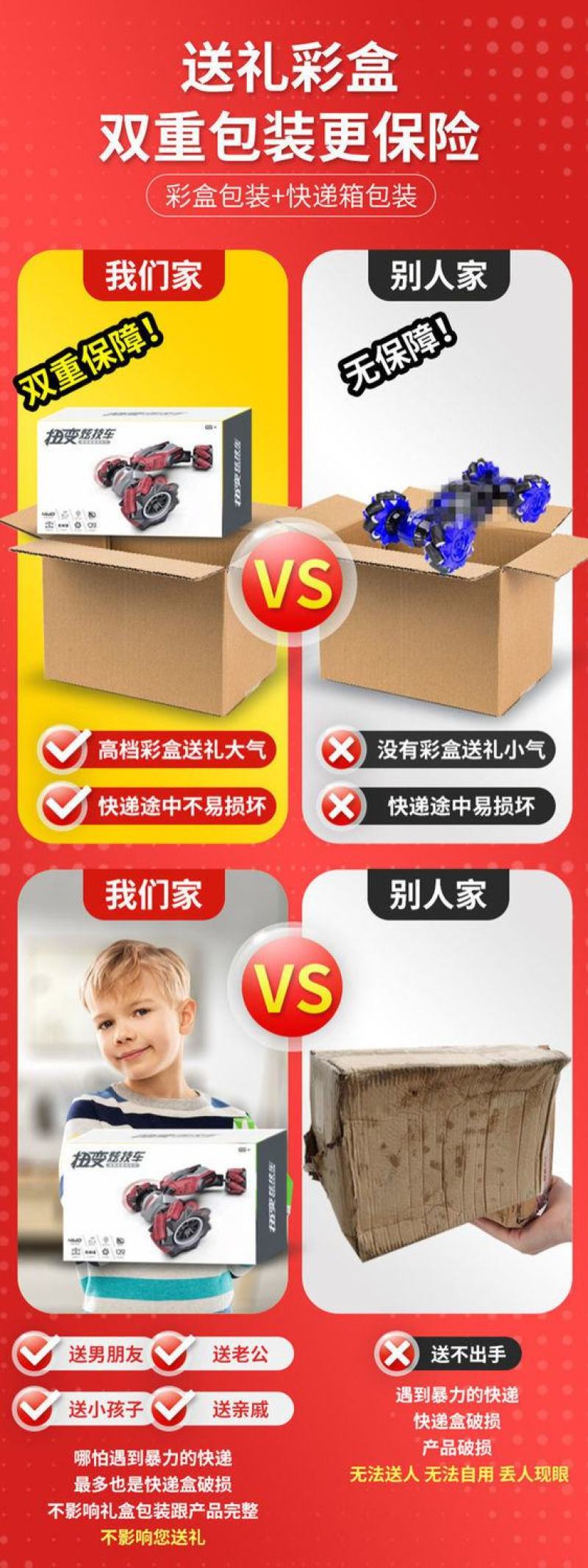 包邮儿童礼物玩具四驱车越野车特技扭变攀爬车男孩礼物遥控车