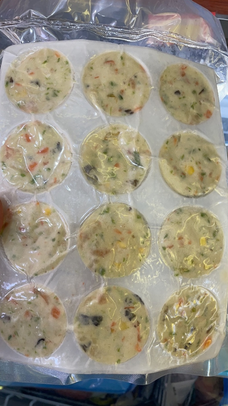 彩蔬虾饼锦葵白玉墨鱼饼宝宝辅食速冻生制品