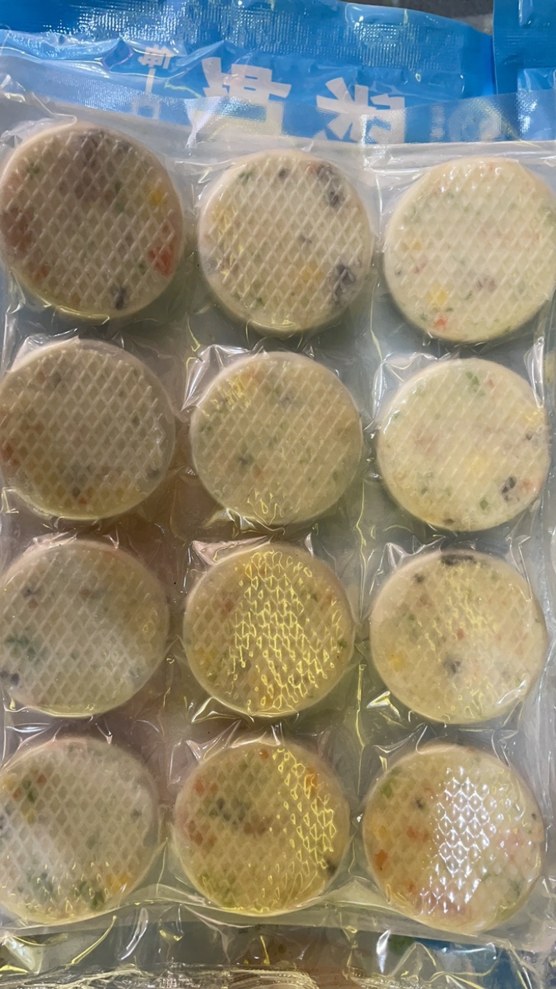 彩蔬虾饼锦葵白玉墨鱼饼宝宝辅食速冻生制品