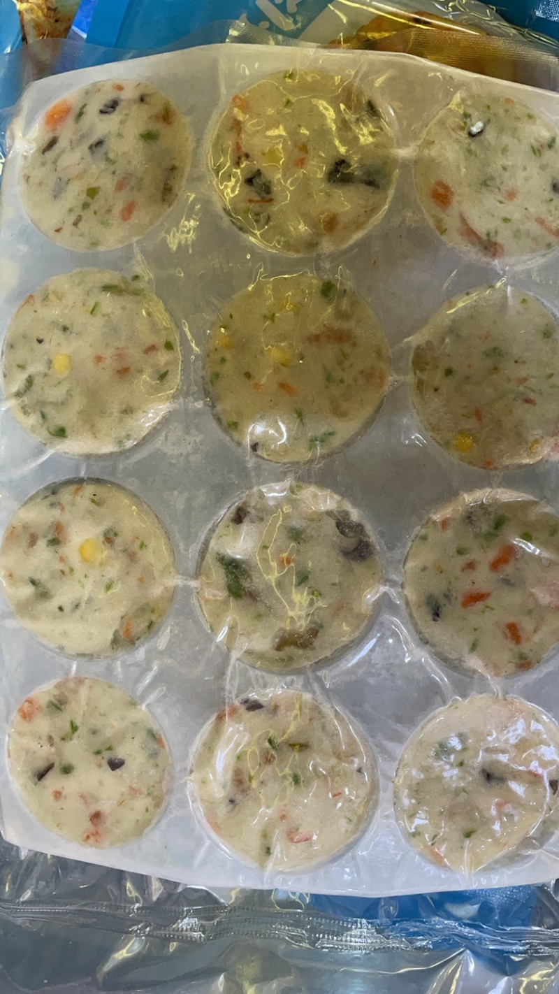 彩蔬虾饼锦葵白玉墨鱼饼宝宝辅食速冻生制品