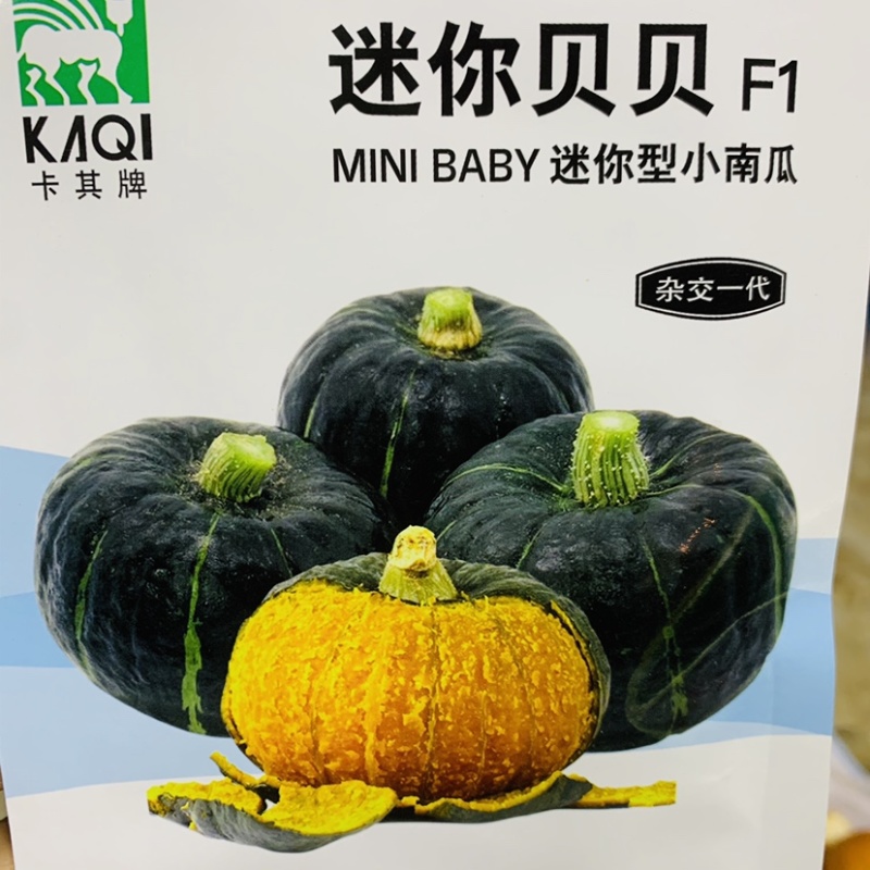 卡其迷你贝贝南瓜种子杂交一代迷你南瓜种子甜面可口味似板栗