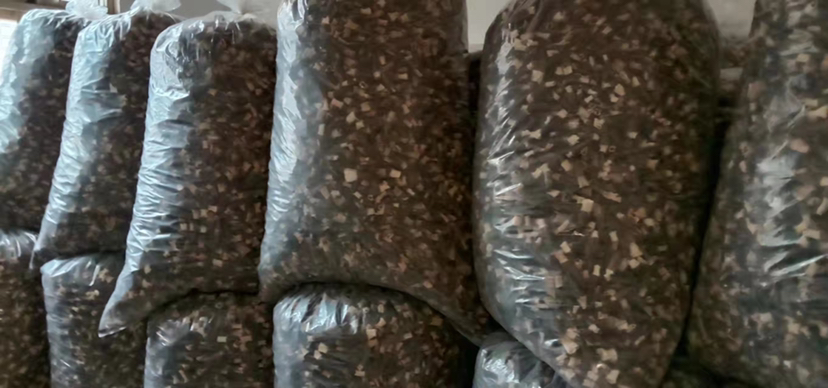 新鲜与干制的羊肚菌产品陈列在货架上,背景为超市或农产品展销会的场景 羊肚菌产品展示