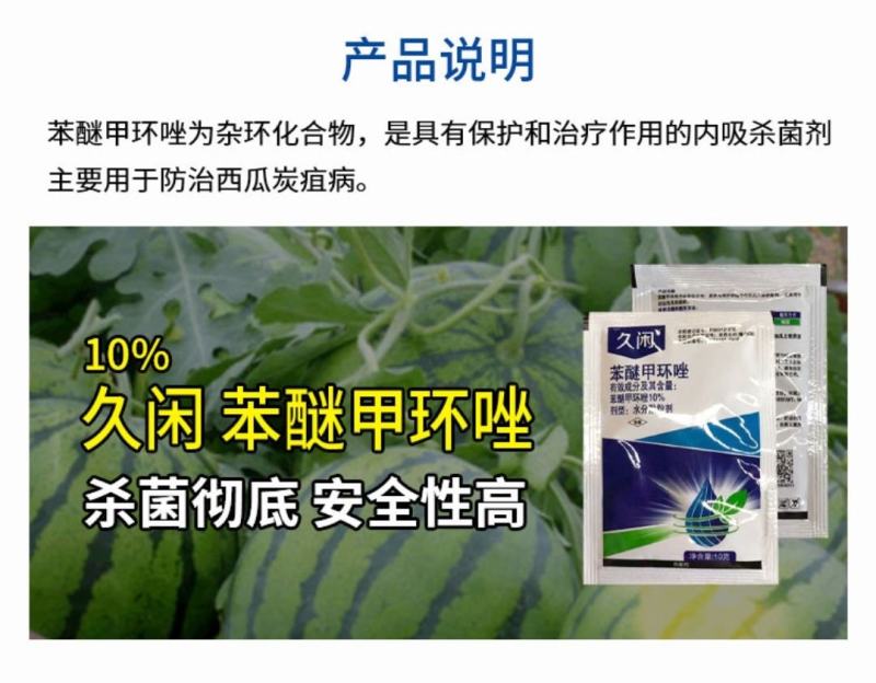 10%苯醚甲环唑10克小包杀菌彻底安全性高