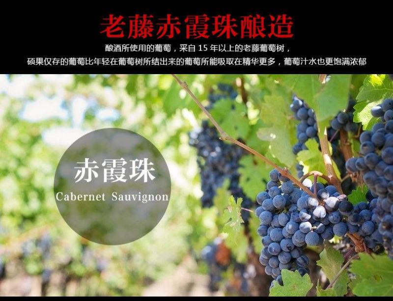 法国进口红酒整箱赤霞珠干红甜葡萄酒750ml