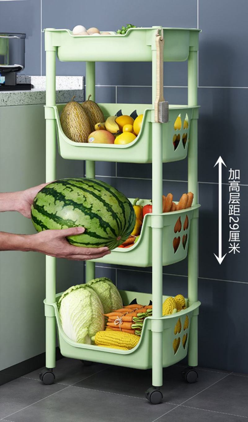 厨房置物架落地多层果蔬架用品菜篮子储物筐玩具收纳浴室菜收