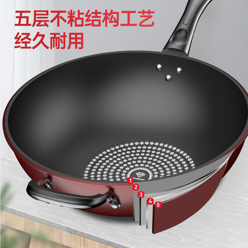 【德国技术炒锅】不粘锅家用煎炒多用炒菜平底锅电磁炉燃气灶