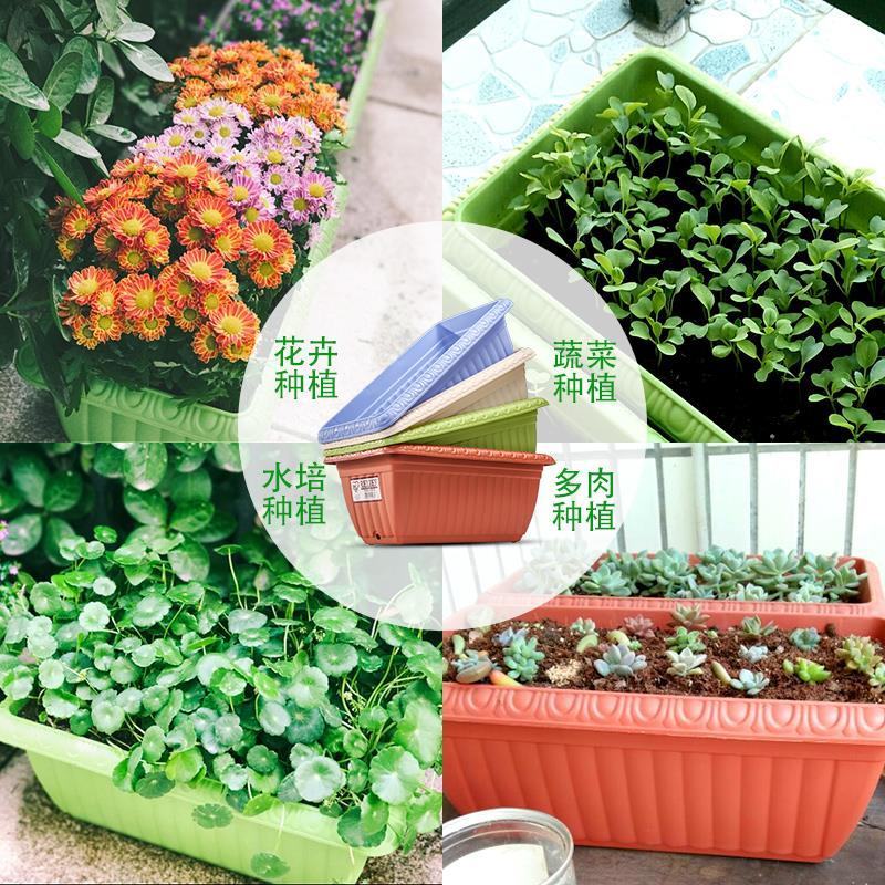 整件批发阳台盆景蔬菜种植盆室内长条大花盆种菜塑料花盆