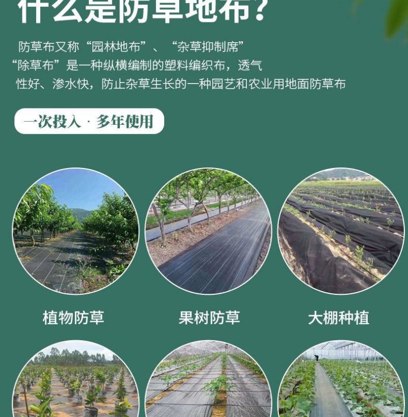 防草布农用除草布果园抗老化果树耐用地布透气保湿园艺地布遮